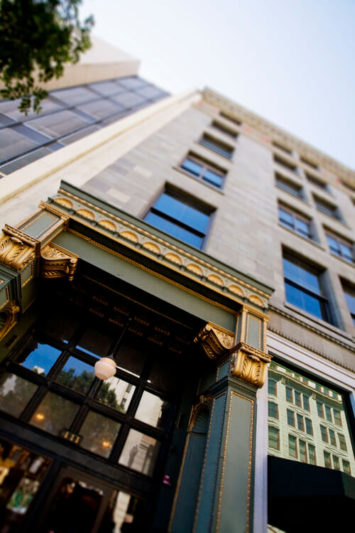 DTLA vintage building - exterior photo looking toward sky